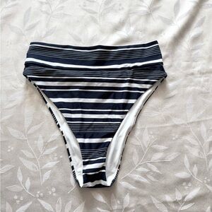 NWT Aerie Navy and White Striped Bikini Bottom